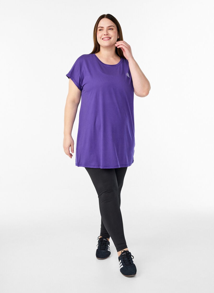 Long training t-shirt, Purple, Model image number 1