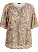 Viscose blouse with paisley print and tie-string, Yellow, Packshot image number 0