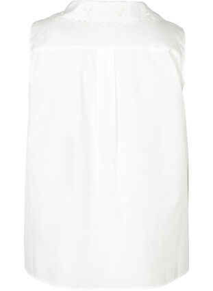 Sleeveless shirt in cotton, Bright White, Packshot image number 1
