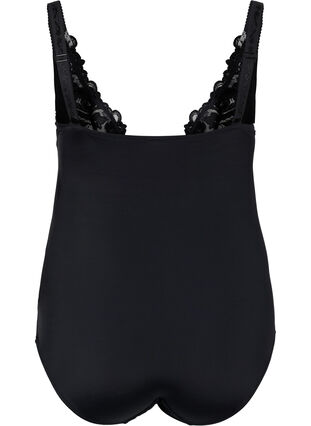 Bodysuit with lade details and underwire, Black, Packshot image number 1