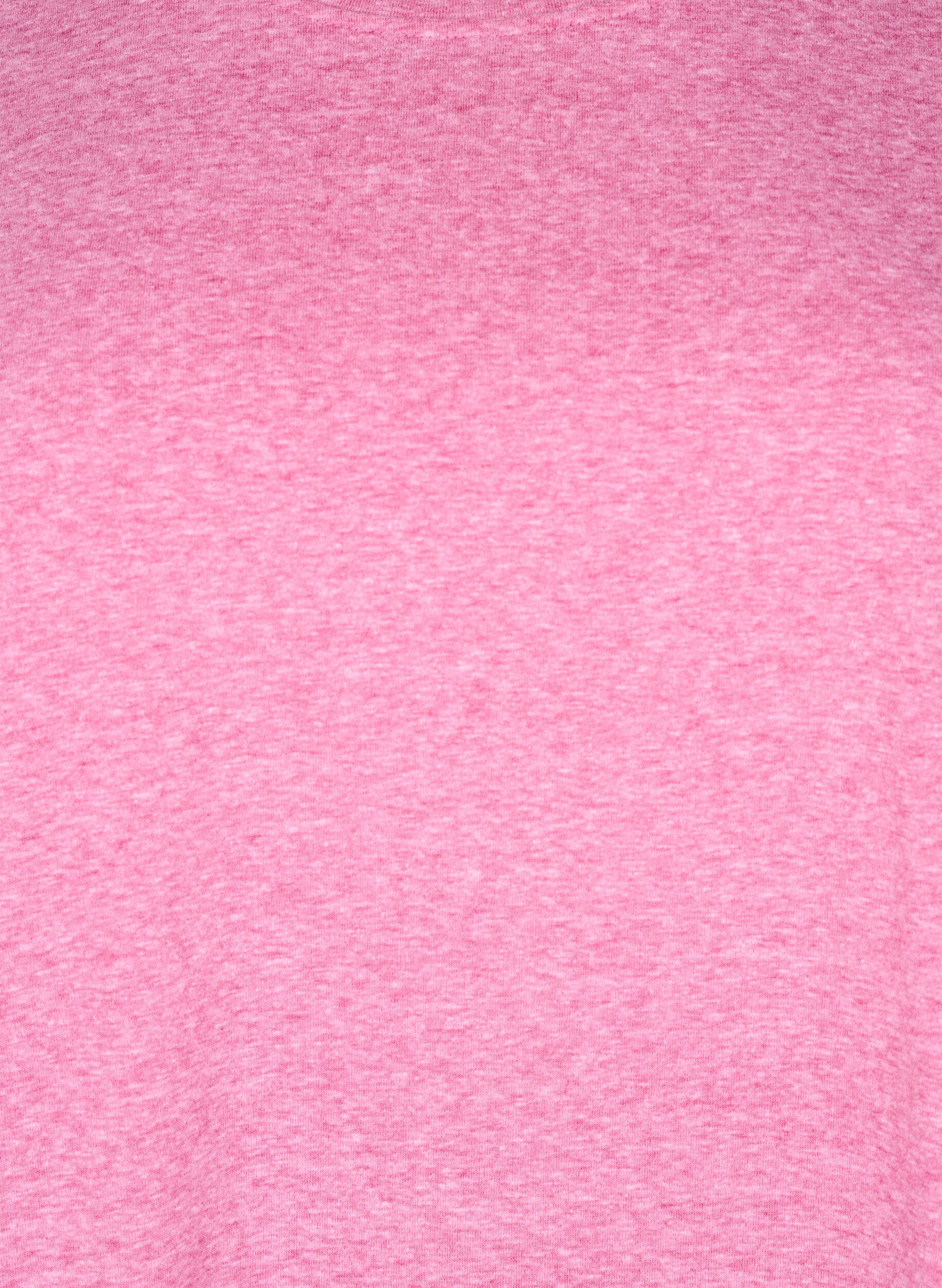 Zizzifashion Melange T-shirt with short sleeves, Rose, Packshot image number 2