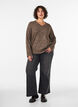 V-neck jumper, Brown, Model image number 1