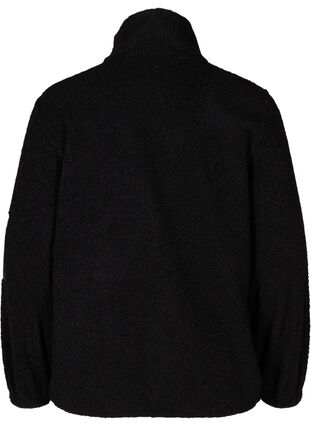 Teddy sports jacket with pockets and zip, Black, Packshot image number 1