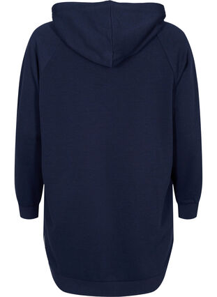 Long sweatshirt with a hood and print details, Night Sky, Packshot image number 1