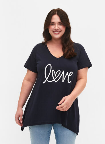 Cotton t-shirt with short sleeves, Night Sky LOVE, Model image number 0