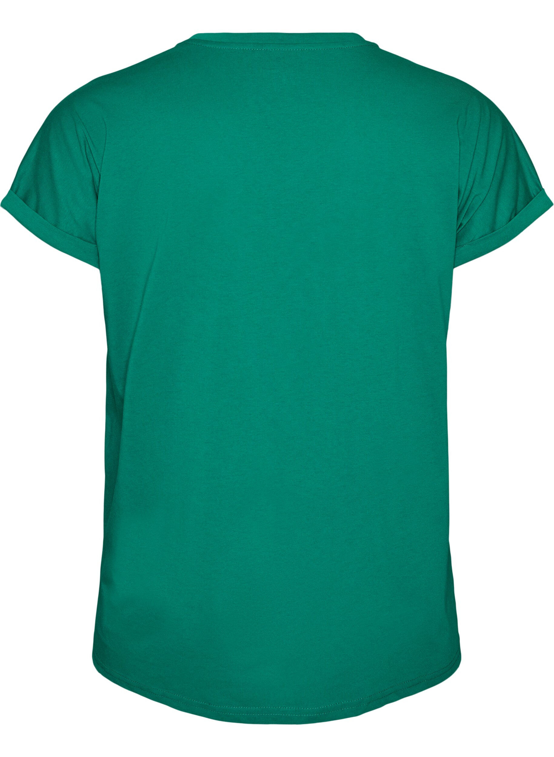 ZizzifashionShort-sleeved cotton blend T-shirt, Green, Packshot image number 1