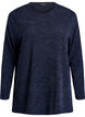 Long-sleeved blouse with texture, Blue, Packshot image number 0