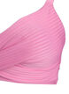 Bikini top with striped texture and criss-cross, Pink, Packshot image number 2