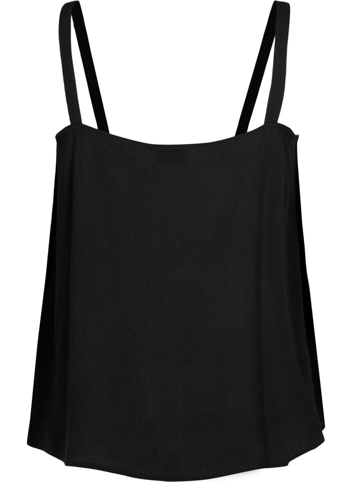 Sleeveless top in viscose, Black, Packshot image number 1