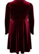 Velvet dress with rhinestones and A-line shape, Red, Packshot image number 1