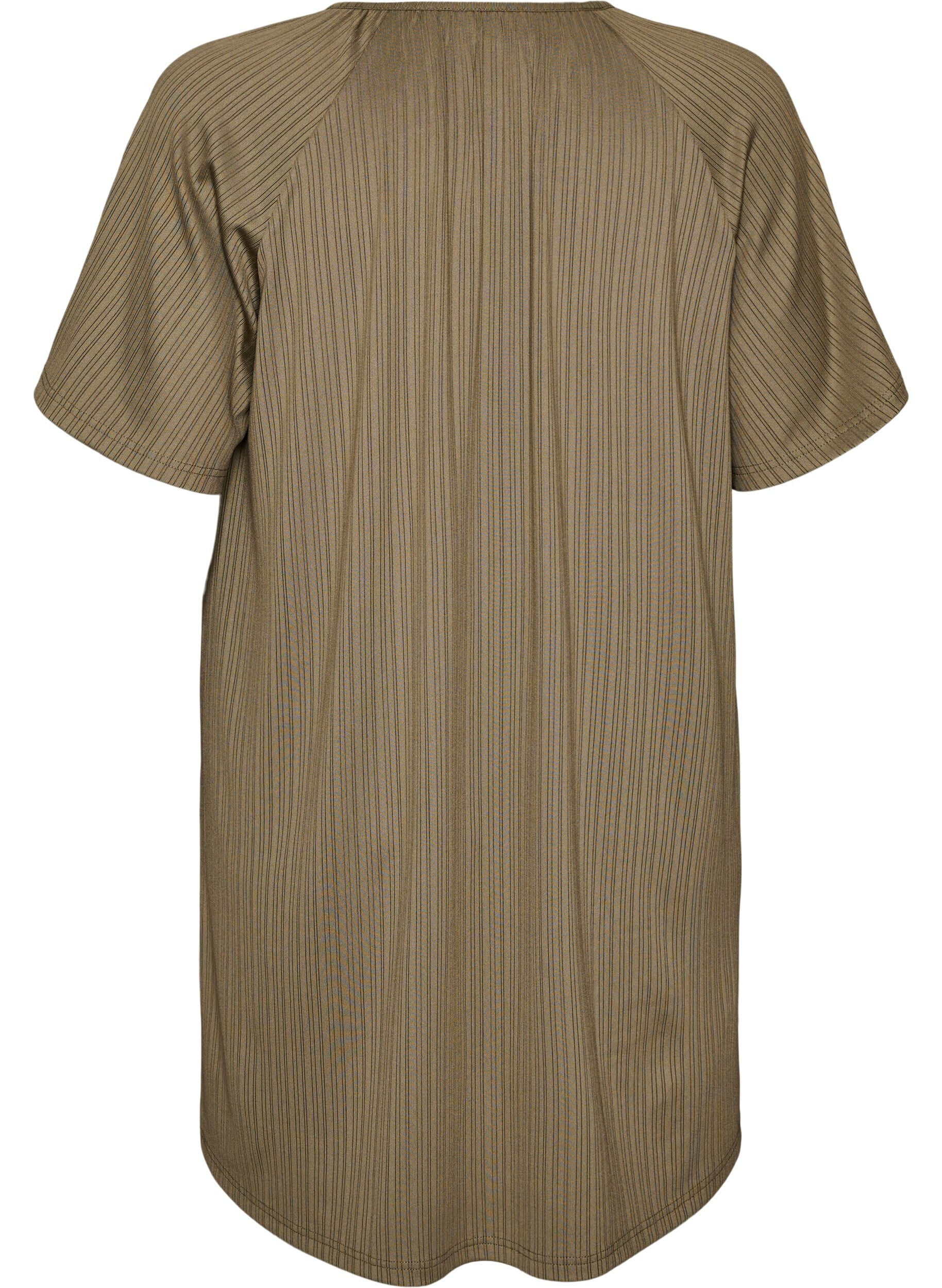 ZizzifashionJersey tunic with textured stripes, Brown, Packshot image number 1