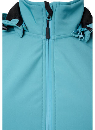 Softshell jacket with detachable hood - Blue - Sz. 42-60 - Zizzifashion