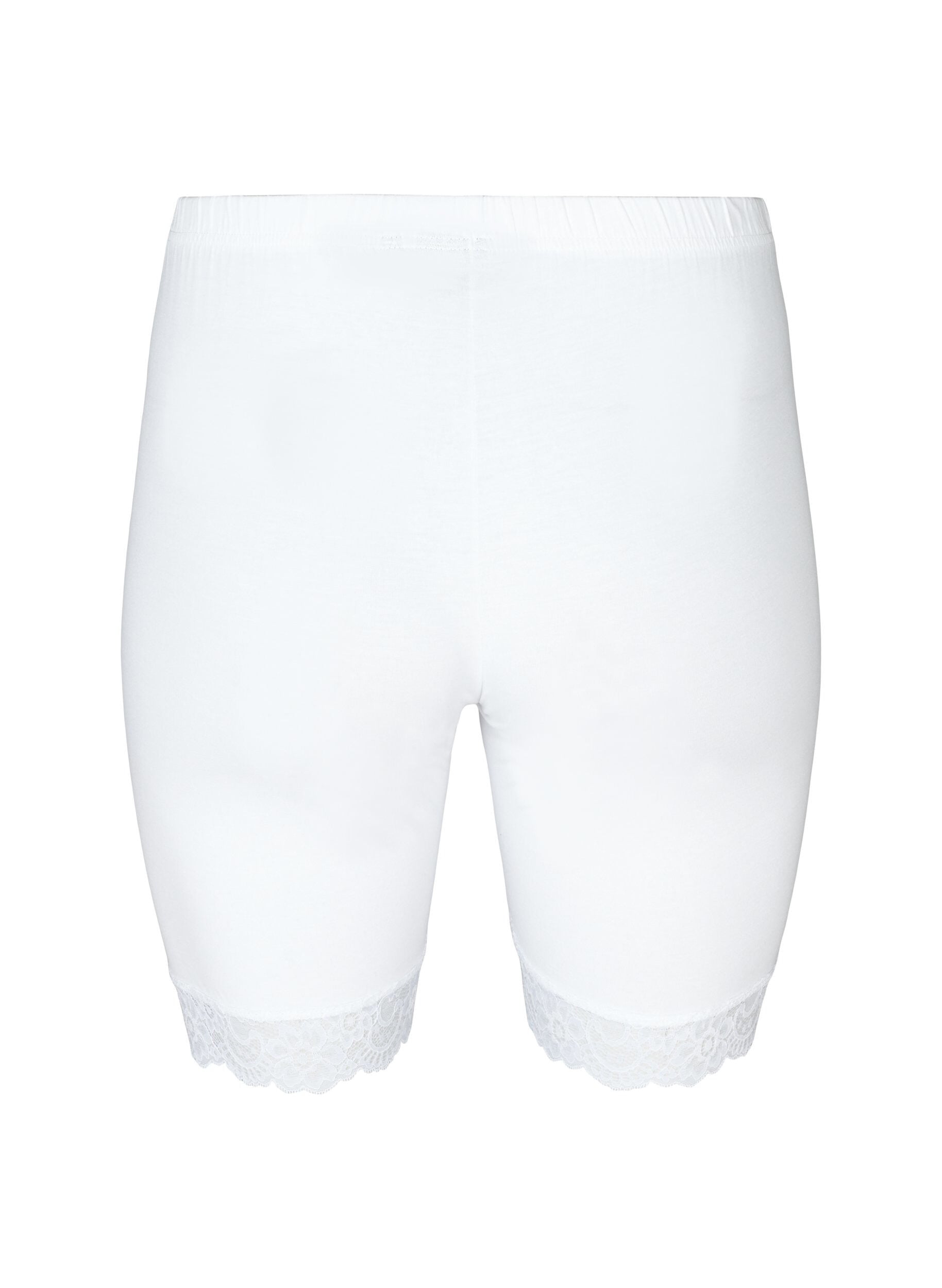 ZizzifashionCycling shorts with lace trim, White, Packshot image number 1