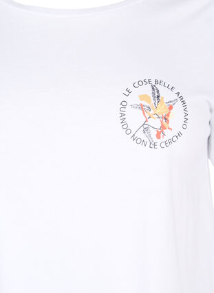 Cotton t-shirt with print on the front, White Chest Print, Packshot image number 2