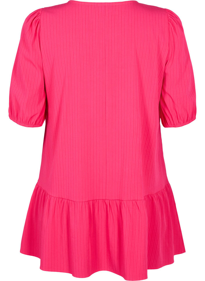 Tunic in viscose with ties, Bright Rose, Packshot image number 1