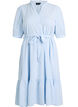 Striped midi dress in cotton with a tie-belt, White, Packshot image number 0