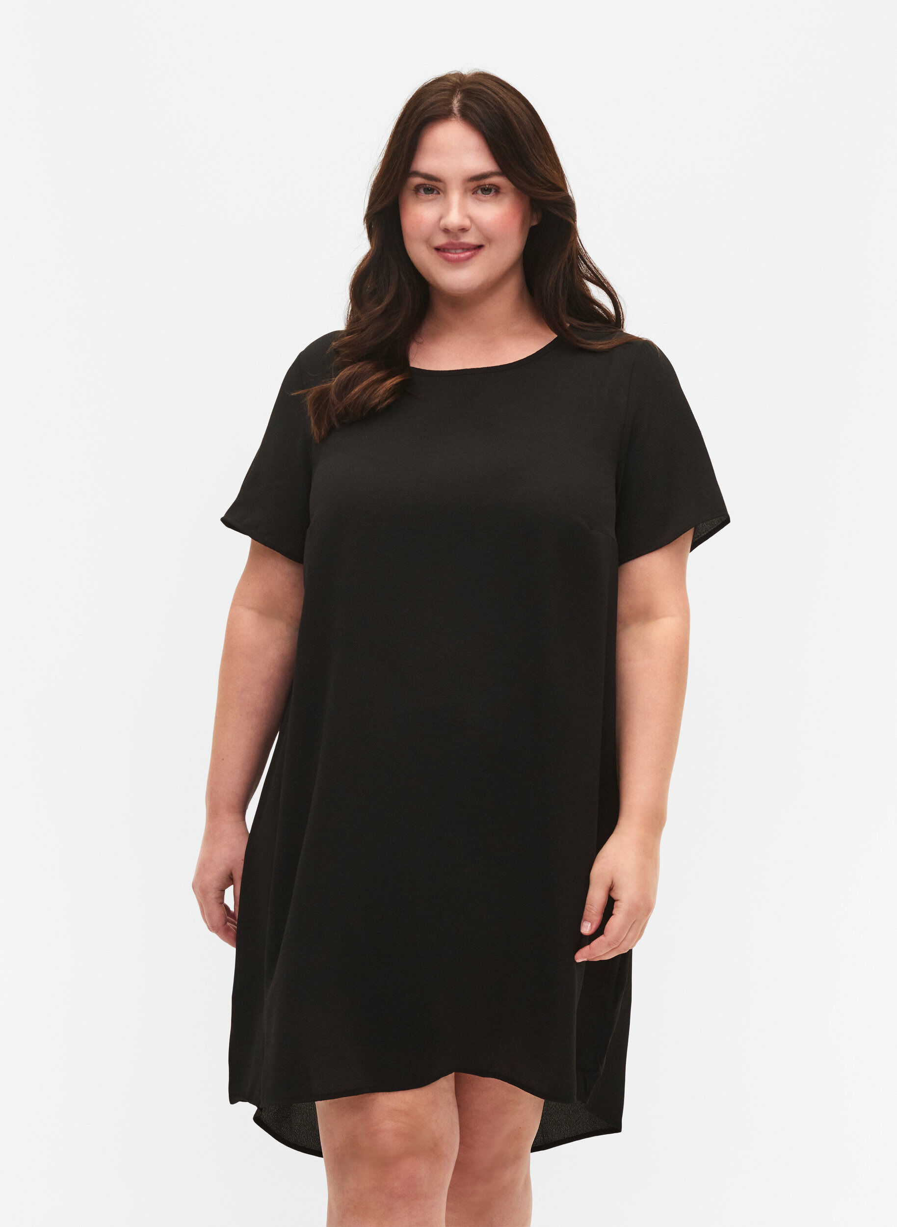 Zizzifashion Dress with short sleeves, Black, Model image number 0