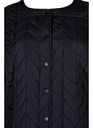 Quilted jacket with buttons, Black, Packshot image number 2