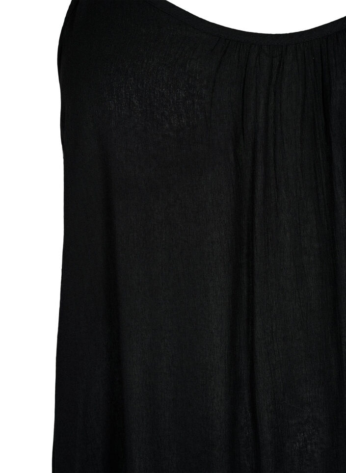 Strap top in viscose, Black, Packshot image number 2