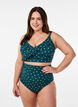 Bikini top with polka dots and ruffle details, Green, Model image number 1