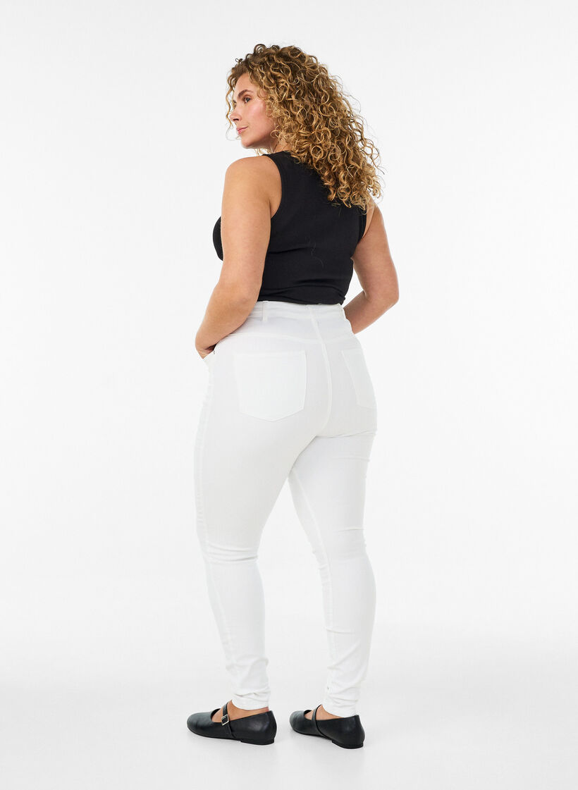 Amy high-waisted super slim fit jeans, White, Model image number 1