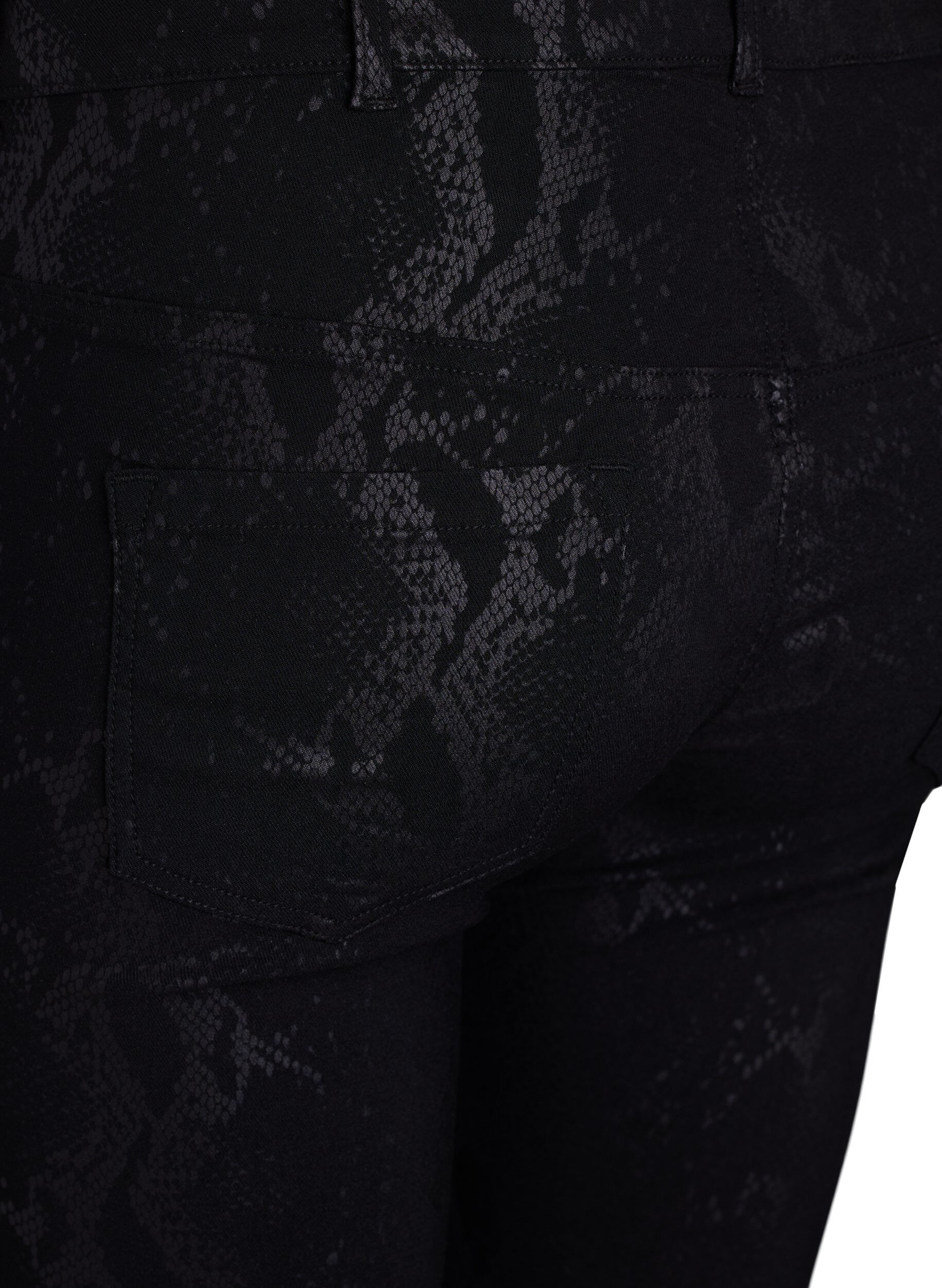 Zizzifashion Slim fit trousers with snake pattern, Black, Packshot image number 3