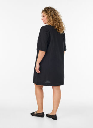 short sleeve black dress with pockets Black Sleeveless Short Dress With Pockets
