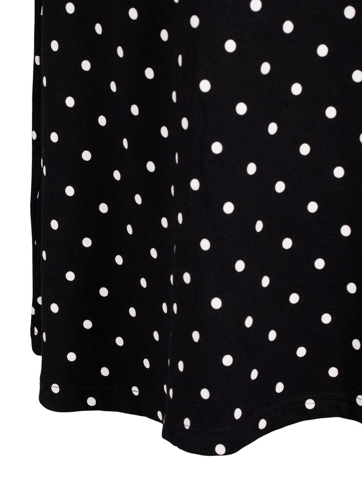 Cotton dress with short sleeves and dots, Black w. White Dot, Packshot image number 3