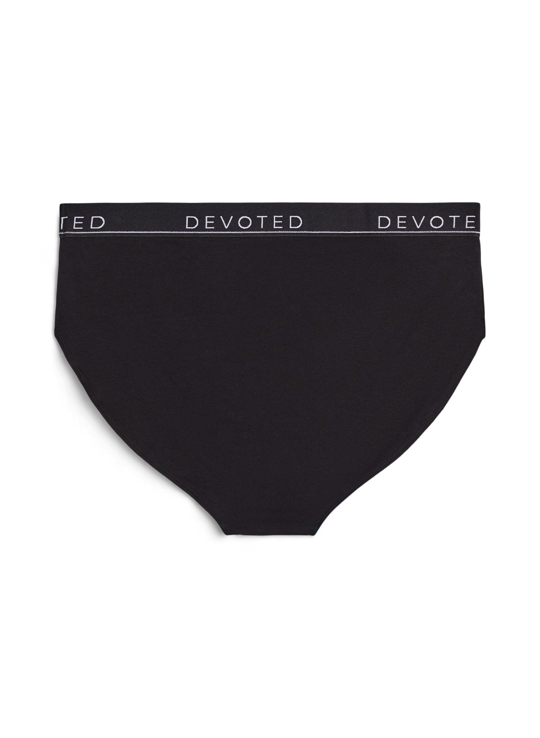 Zizzifashion Cotton knickers with a regular waist, Black, Packshot image number 1