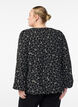 Long-sleeved blouse with floral embroidery, Black, Model image number 2