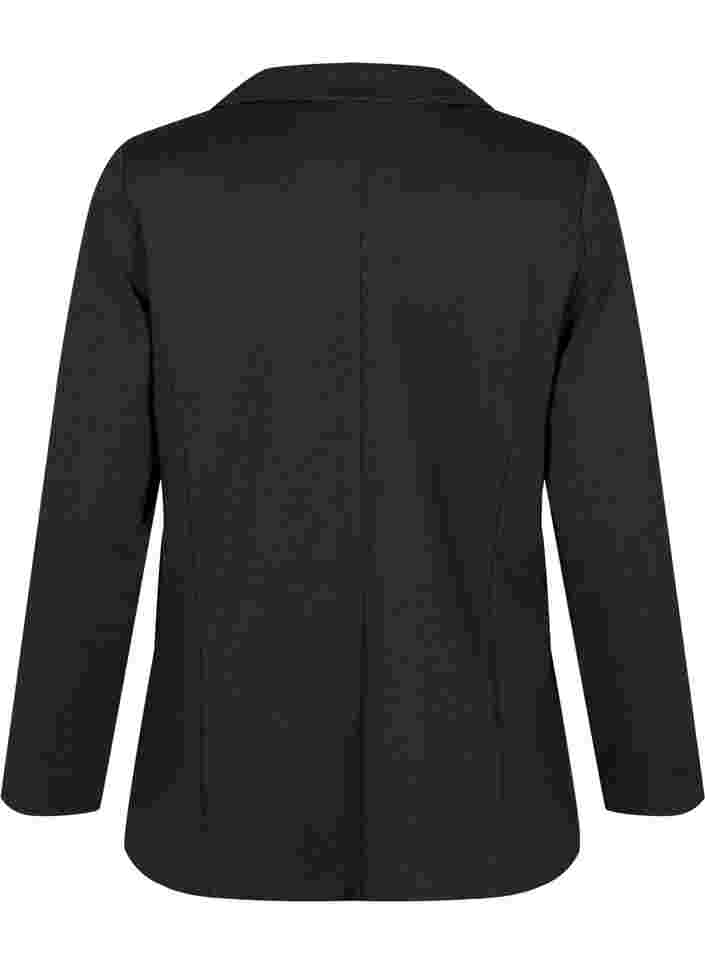 Simple blazer with button, Dark Grey Melange, Packshot image number 1