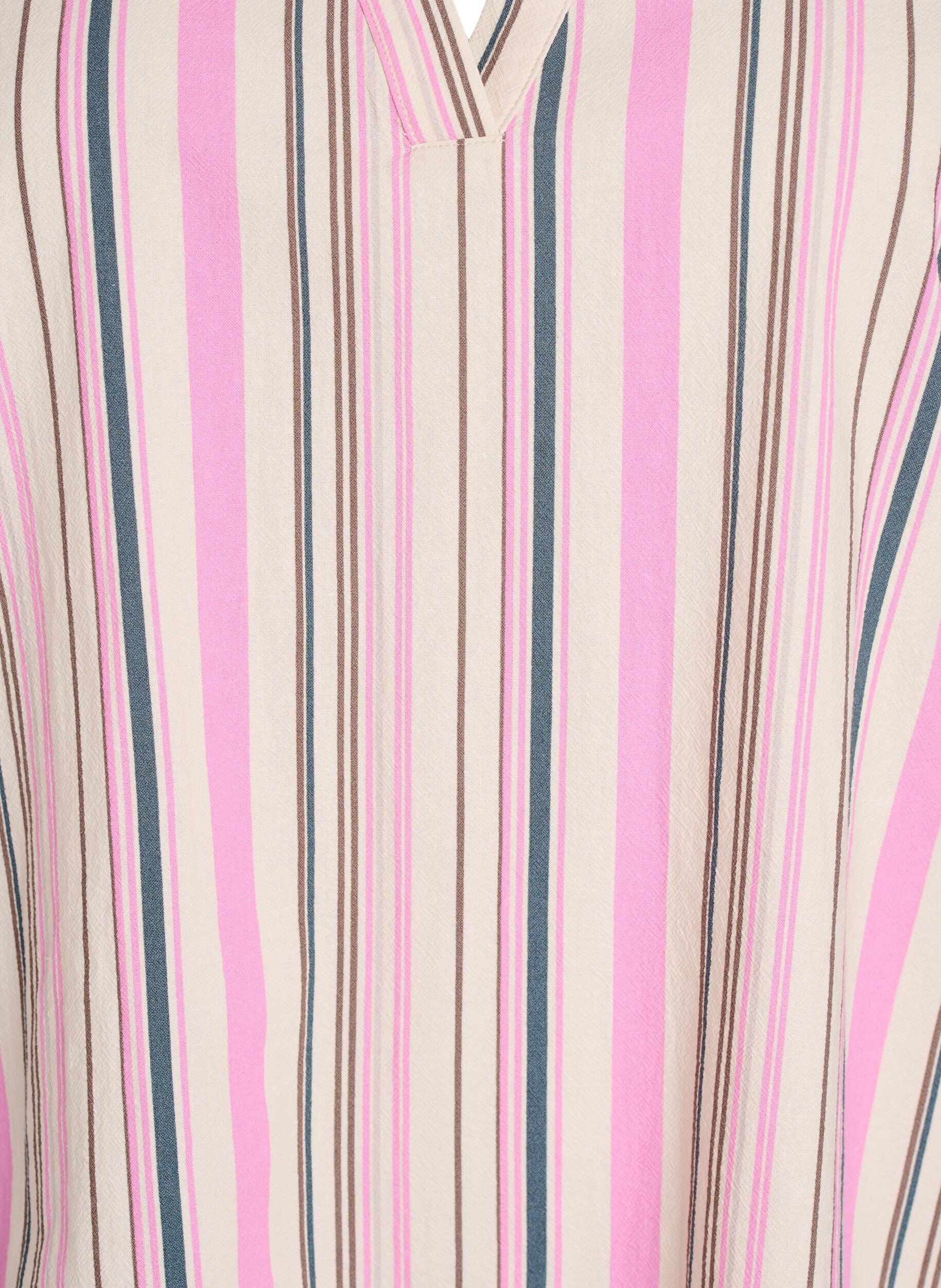 Zizzifashion Tunic with V-neck and ruffle details, Vanilla, Packshot image number 2