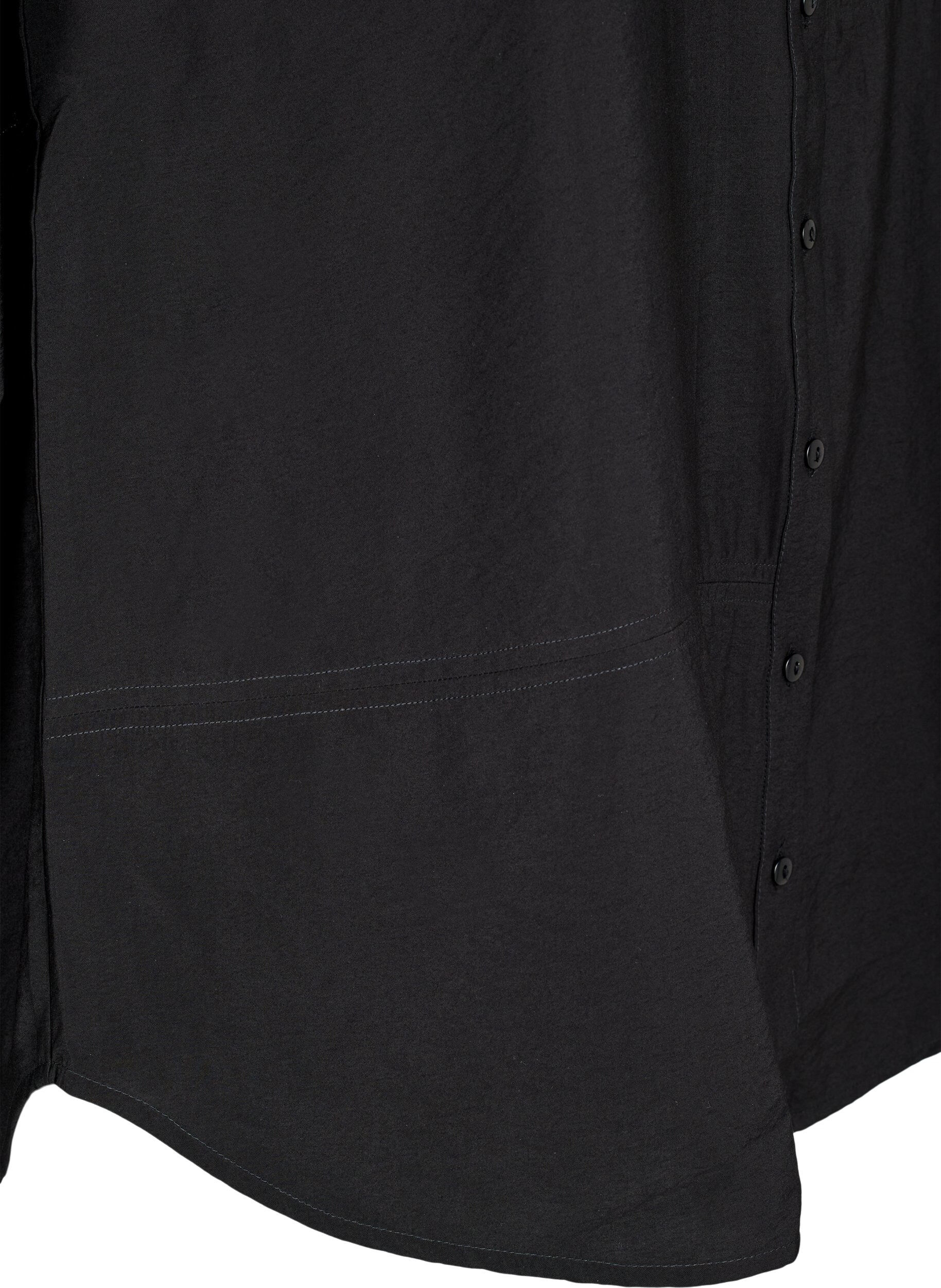 Zizzifashion Shirt with long sleeves and ruffle details, Black, Packshot image number 3