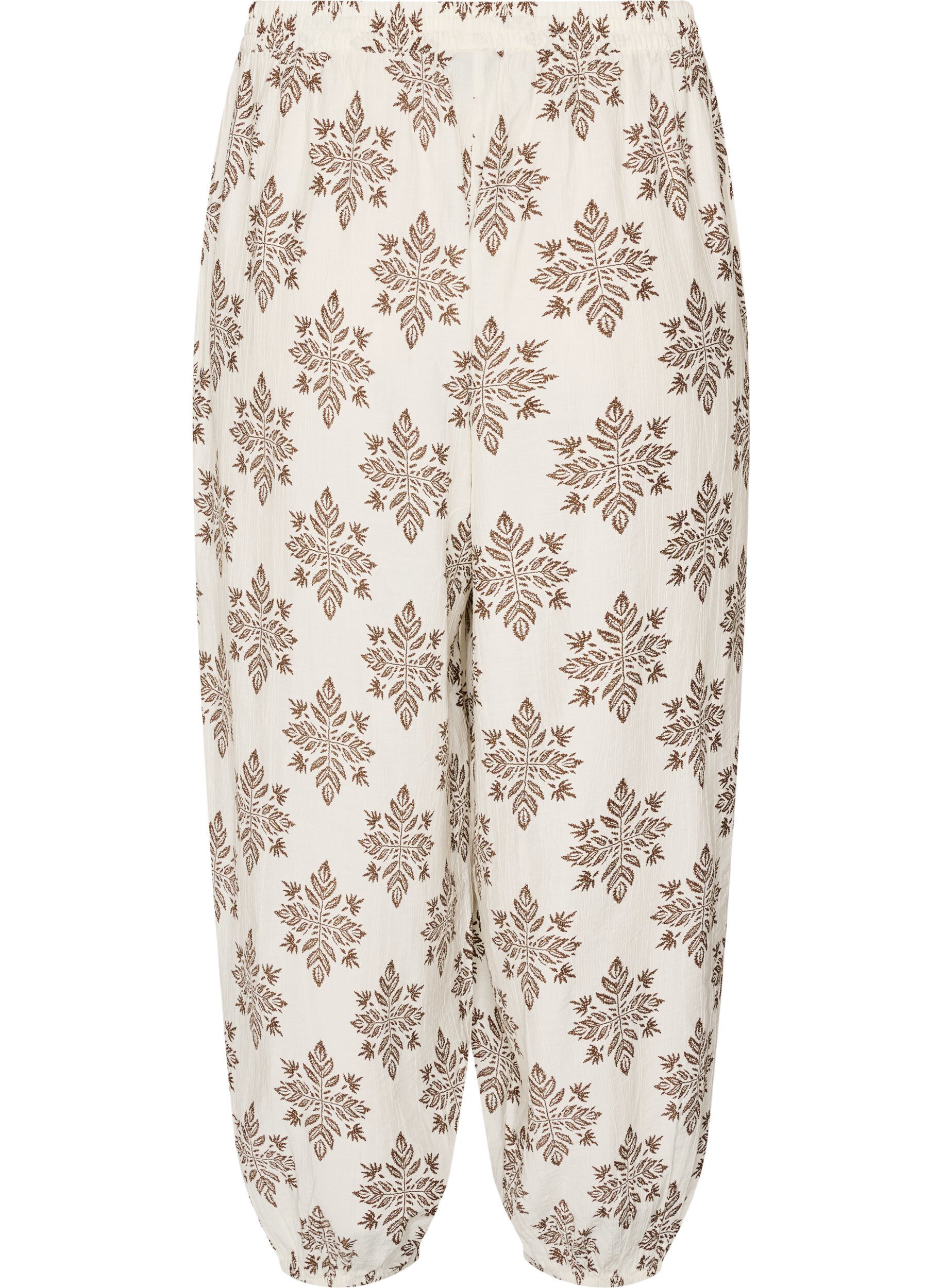 ZizzifashionPatterned balloon trousers with a high waist, Vanilla, Packshot image number 1