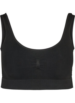 Stretchy seamless bra, Black, Packshot image number 0