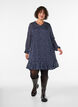 Patterned dress with ruffles and long sleeves, Blue, Model image number 1