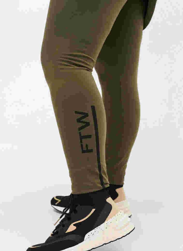Cotton leggings with print details, Ivy Green, Model image number 2