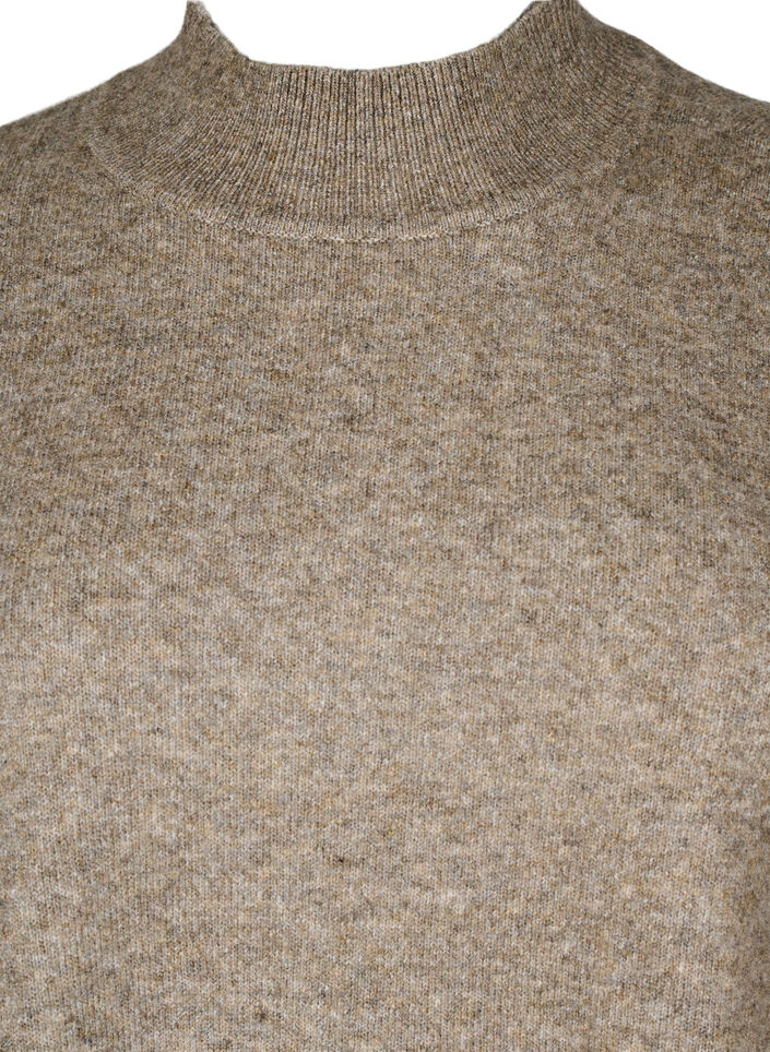 Knitted jumper with ribbed edges, Walnut Mel., Packshot image number 2