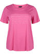 T-shirt with text motif, Shocking Pink W.Pink, Packshot image number 0