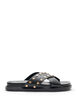 Sandal with criss-cross straps and decorative studs, Black, Packshot image number 0