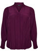 Blouse with ruffle collar and ruching, Purple, Packshot image number 0