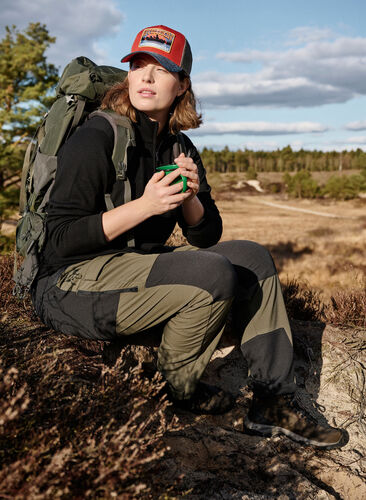 Water-repellent hiking trousers with pockets, Forest Night, Image image number 0