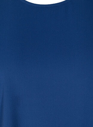 Blouse with short sleeves and a round neckline, Twilight Blue, Packshot image number 2