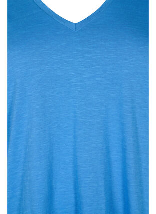Short-sleeved basic t-shirt with v-neck, Provence , Packshot image number 2