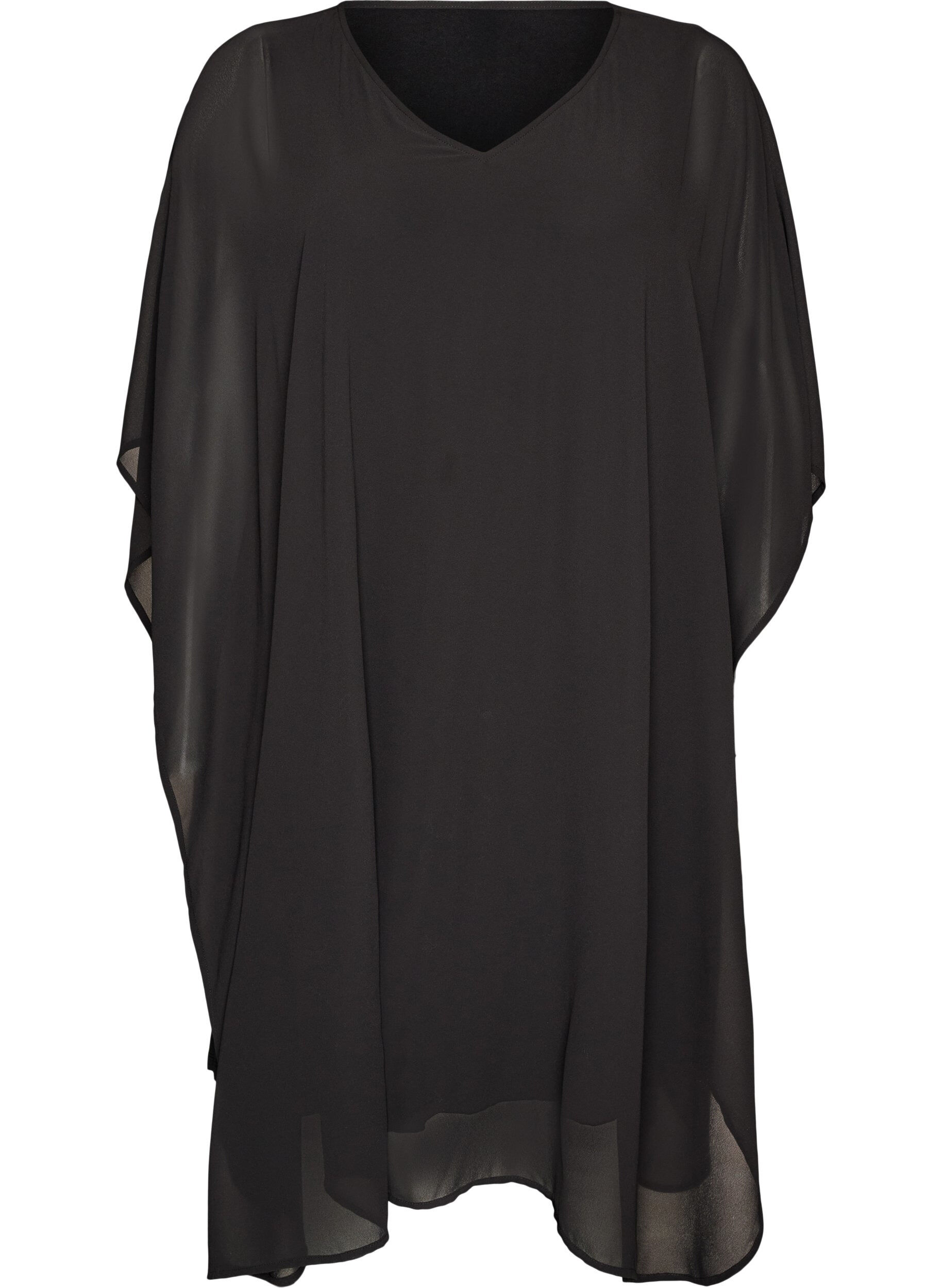 Short chiffon dress with V-neck