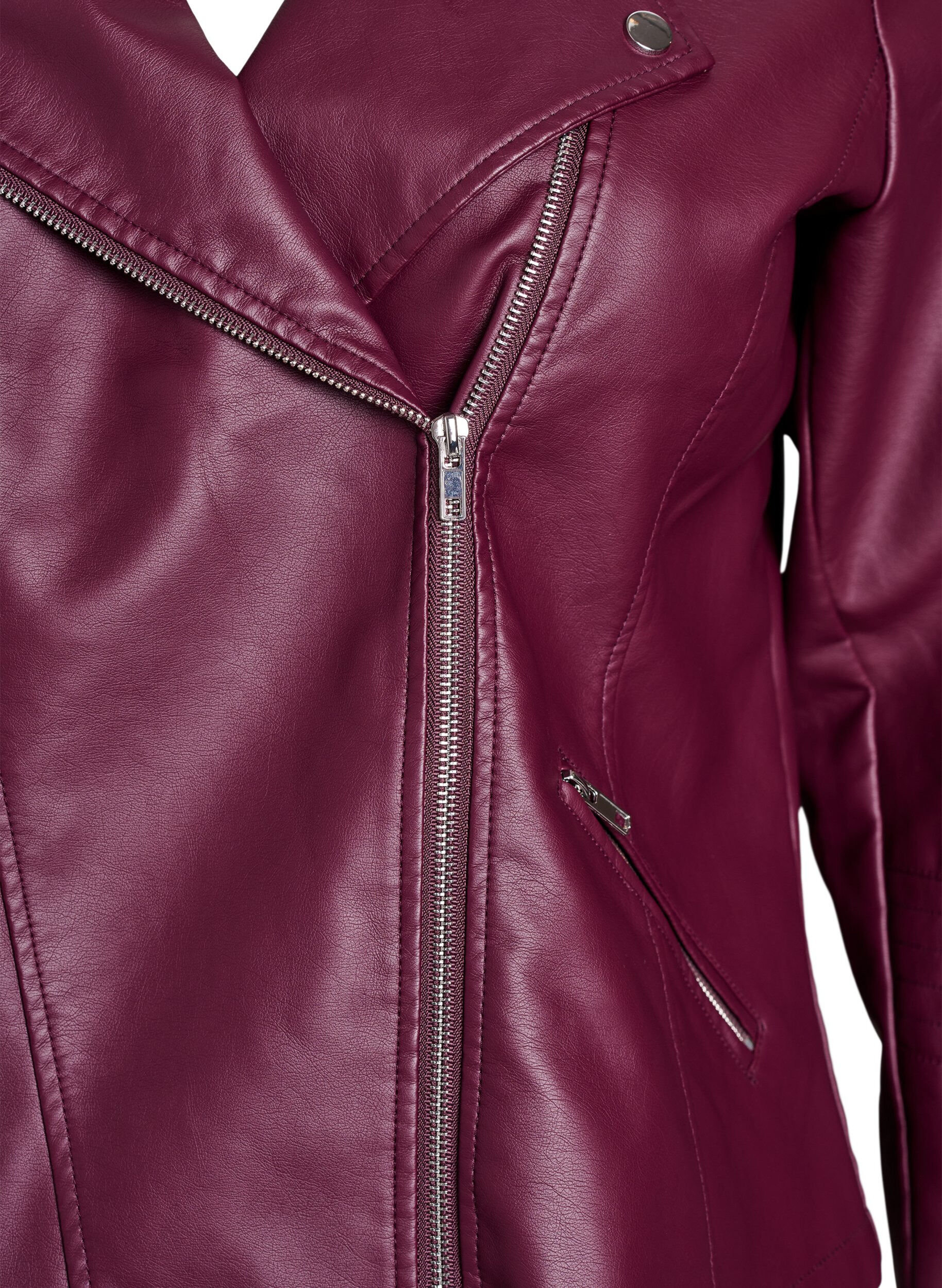 ZizzifashionFaux leather biker jacket, Red, Packshot image number 2