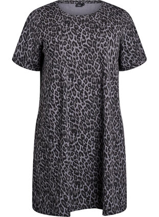 Short T-shirt dress in cotton jersey - Grey - Sz. 40-64 - Zizzifashion Short T-shirt dress in cotton jersey - Grey - Sz. 40-64 - Zizzifashion