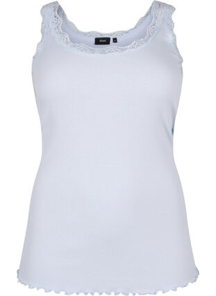 Top with lace trim, Heather, Packshot image number 0