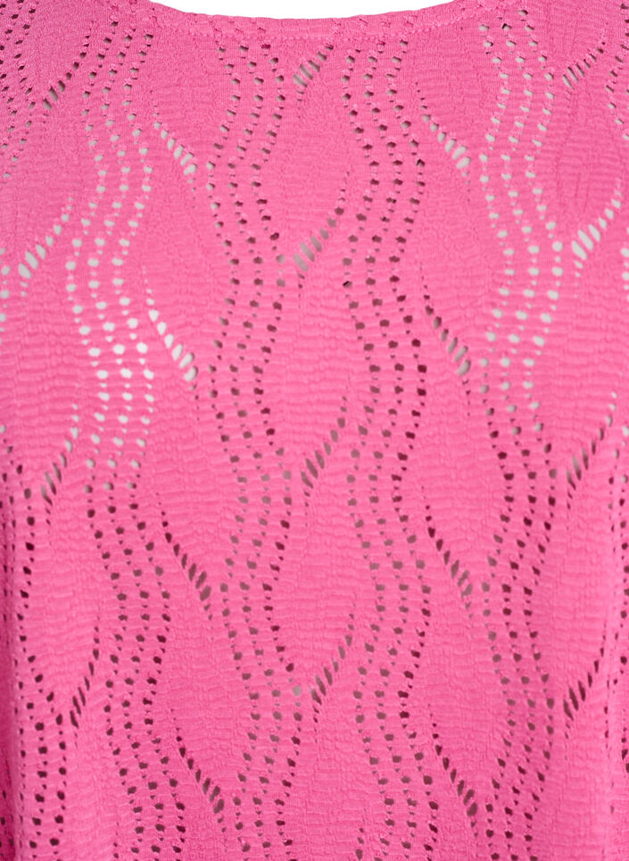 Short jersey dress with eyelet pattern, Pink, Packshot image number 2