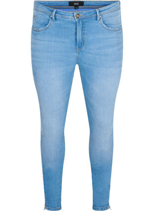 Super slim Amy jeans with zip, Light blue, Packshot image number 0